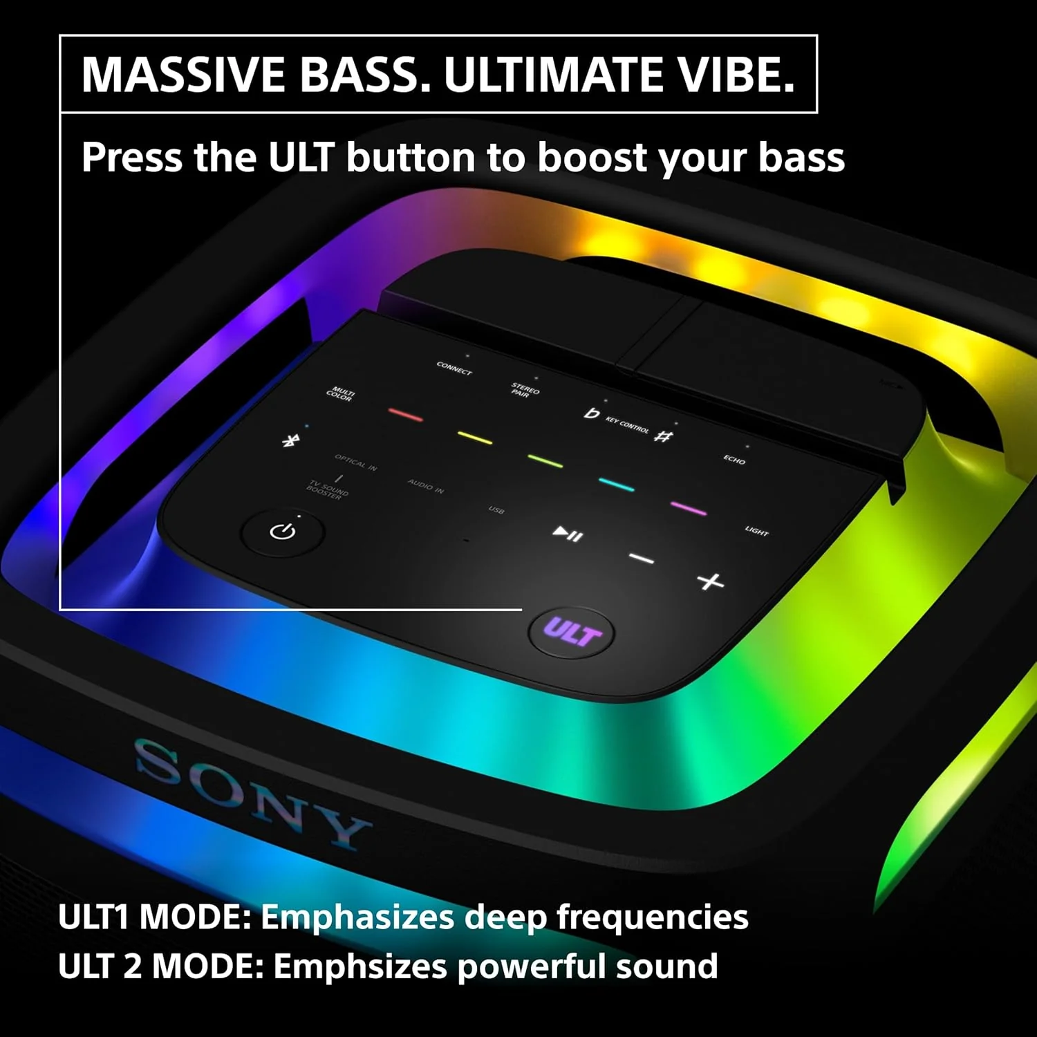 Sony ULT TOWER9(SRS-ULT 900)|Wireless,Bluetooth Party Speaker with Massive Bass,360°Sound&amp;Party Lights,25hr Playtime,Karaoke,TouchPanel,Built in Power Bank,TV Sound Booster,get Wireless Dual ULTMIC1 - Image 3