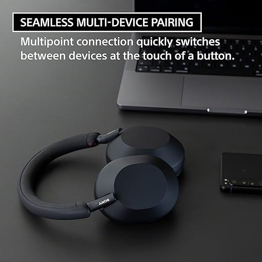 Sony WH-1000XM5 Best Active Noise Cancelling Wireless Bluetooth Over Ear Headphones with Mic for Clear Calling,Battery Life 30 Hours-Mid Night Blue - Image 7