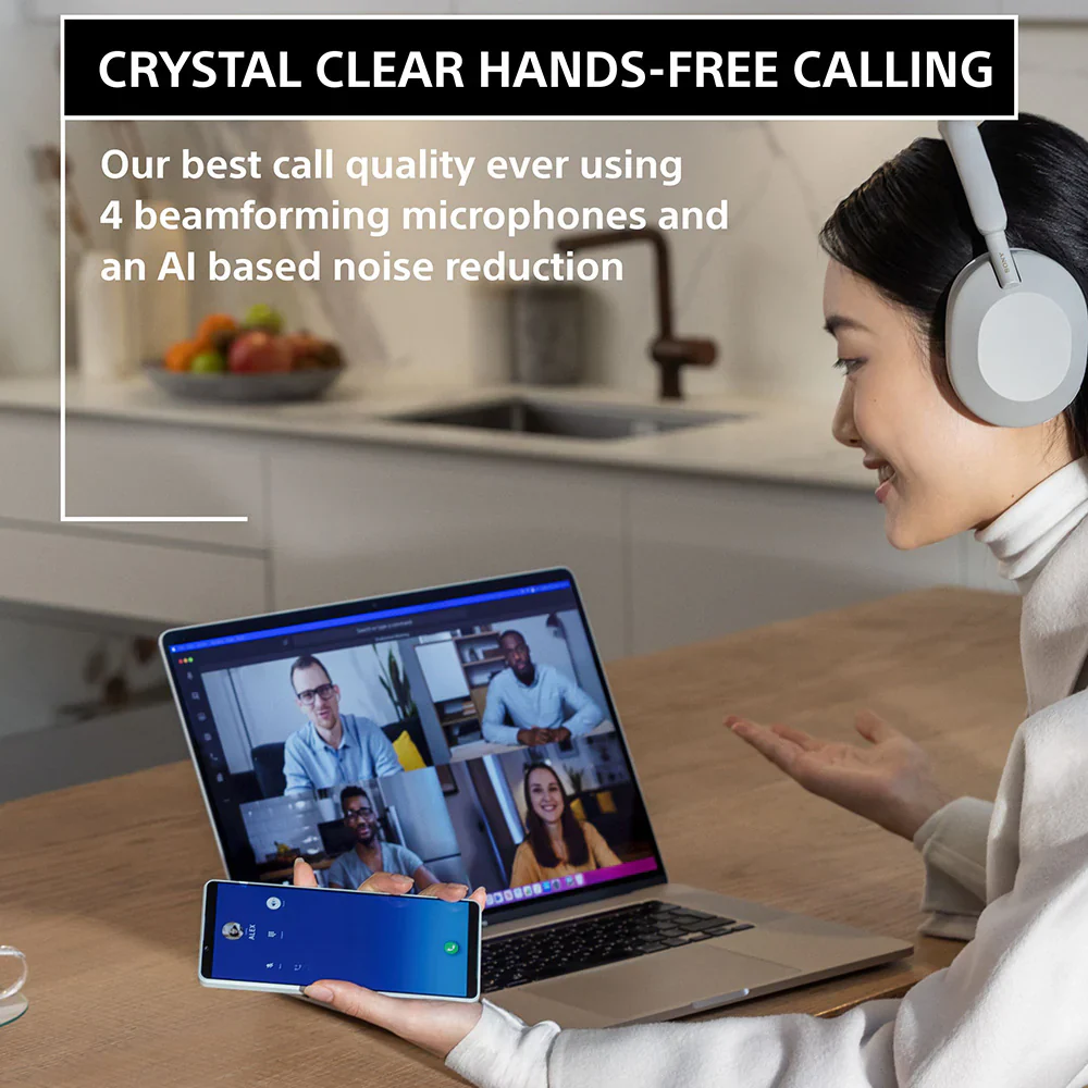 Sony WH-1000XM5 Wireless The Best Active Noise Cancelling Headphones, 8 Mics for Clear Calling, Battery- 40Hrs(w/o NC), 30Hrs(with NC), 3Min Quick Charge=3Hrs Playback, Multi Point Connectivity Silver - Image 3