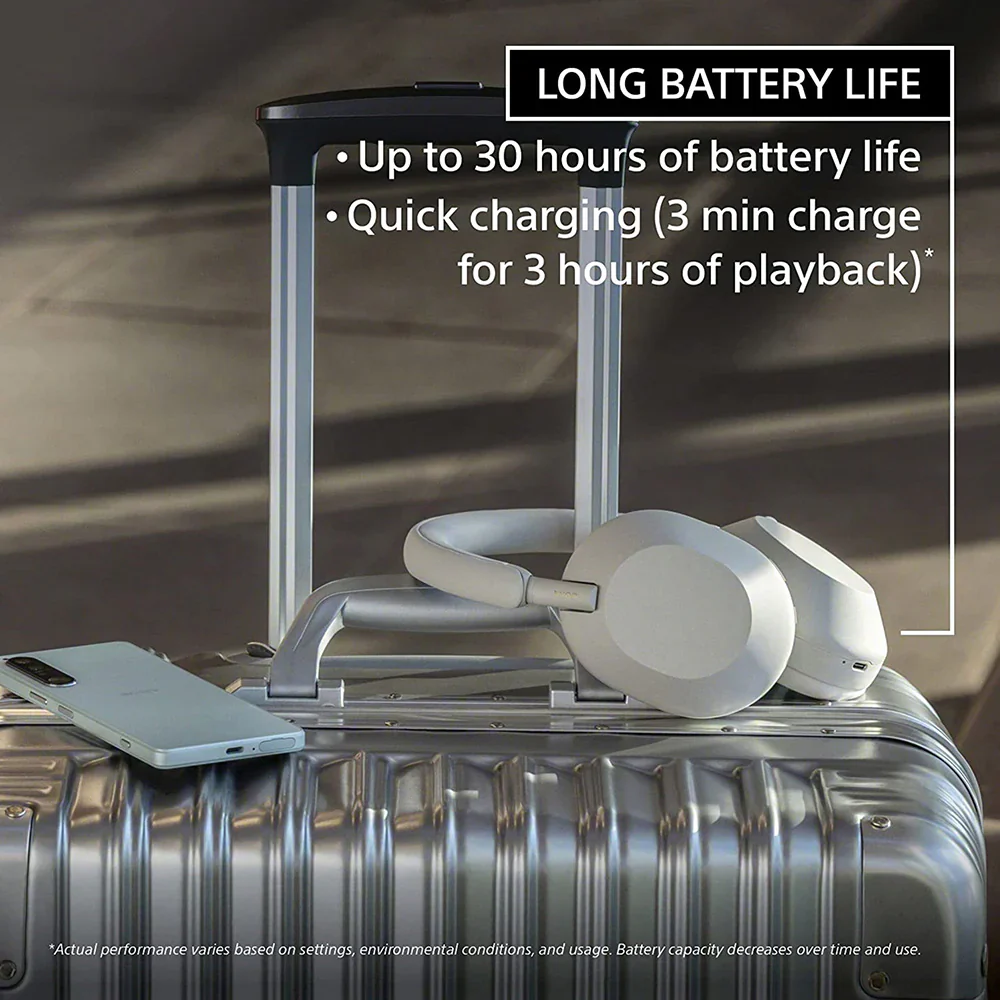 Sony WH-1000XM5 Wireless The Best Active Noise Cancelling Headphones, 8 Mics for Clear Calling, Battery- 40Hrs(w/o NC), 30Hrs(with NC), 3Min Quick Charge=3Hrs Playback, Multi Point Connectivity Silver - Image 5