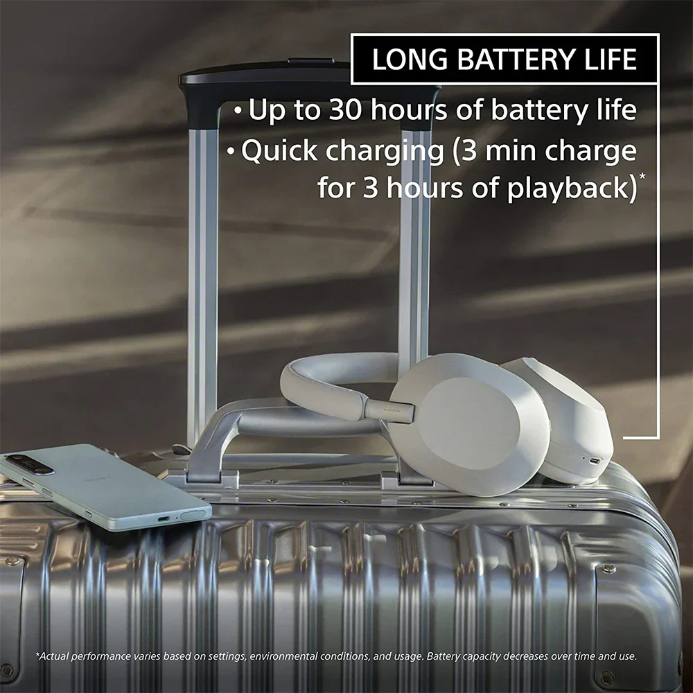 Sony WH-1000XM5 Wireless The Best Active Noise Cancelling Headphones, 8 Mics for Clear Calling, Battery- 40Hrs(w/o NC), 30Hrs(with NC), 3Min Quick Charge=3Hrs Playback, Multi Point Connectivity Silver - Image 8