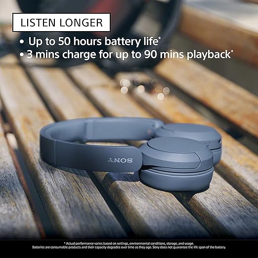 Sony WH-CH520 Wireless Headphones, 50 hours battery life, Clearer hands-free calling, Multipoint Connection, On-ear style, Black, UAE Version - 1-Year warranty - Image 3