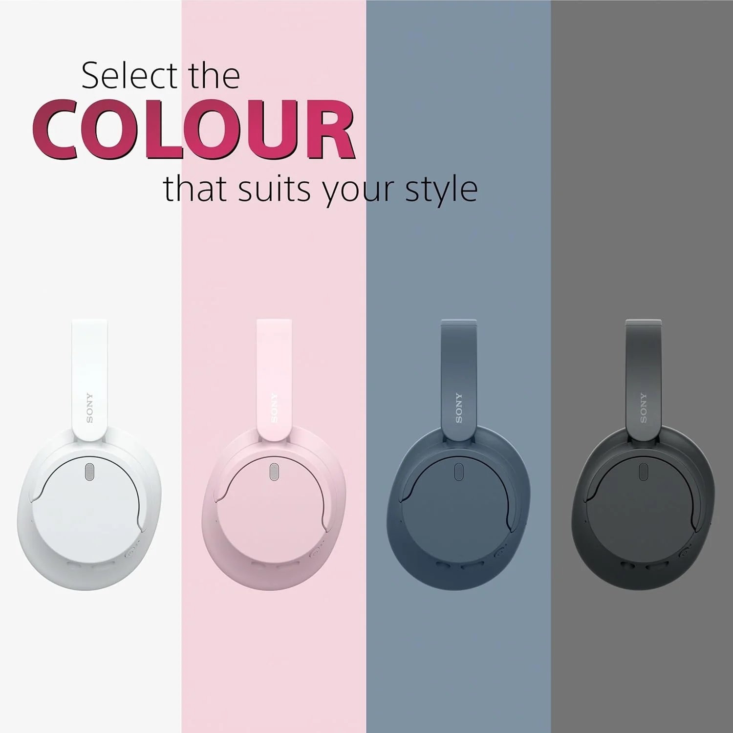 Sony WH-CH720N Noise Cancellation Wireless Bluetooth Over Ear Headphones with Mic, Up to 35Hrs Battery- Pink - Image 4