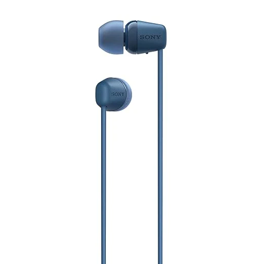 Sony WI-C100 Wireless Headphones with Customizable Equalizer for Deep Bass &amp; 25 Hrs Battery, DSEE-Upscale, Splash Proof, 360RA, Fast Pair, in Ear Bluetooth Headset with Mic for Phone Calls (Blue) - Image 4