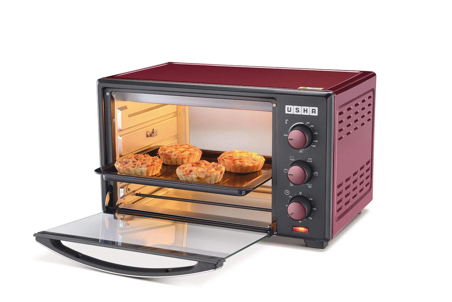 Usha 29 Litre (OTGW 3629R) Oven Toaster Grill (Wine &amp; Matte Black) 1600 W - Image 7