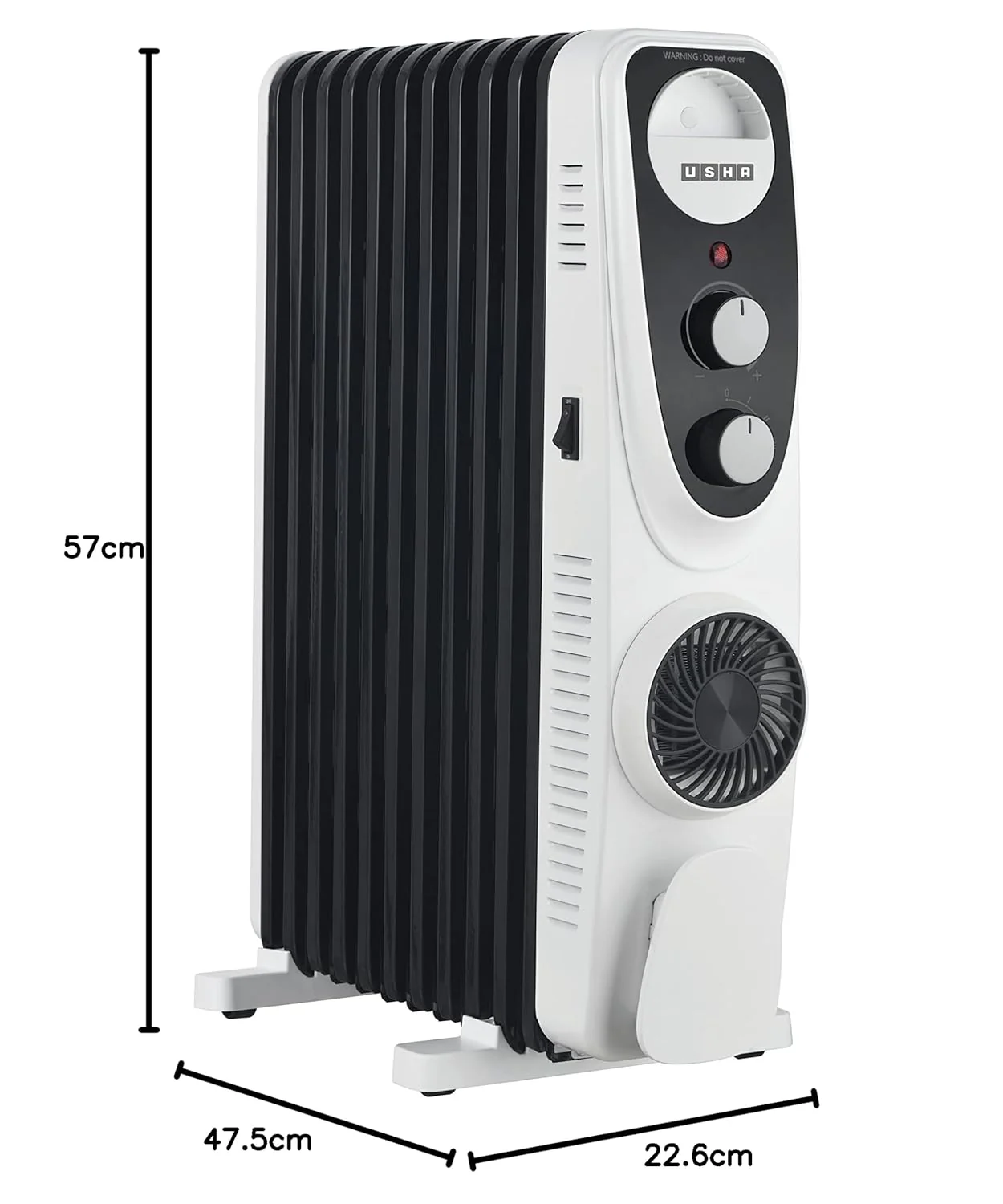 USHA 4213 FU PTC U Shaped 13 Fin Oil Filled Radiator Room Heater (Black),2400 Watts - Image 6