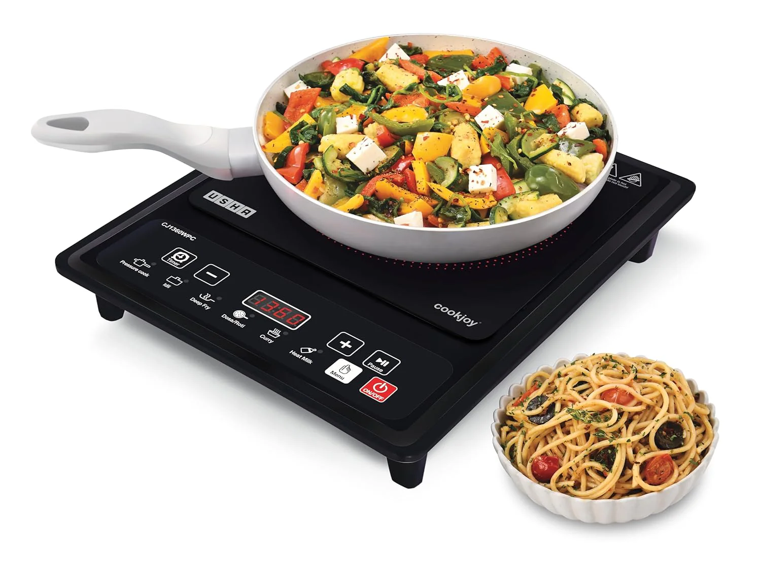 Usha Cookjoy CJ1360WPC 1350W Induction Cooktop (Black, 1 Burner) - Image 3