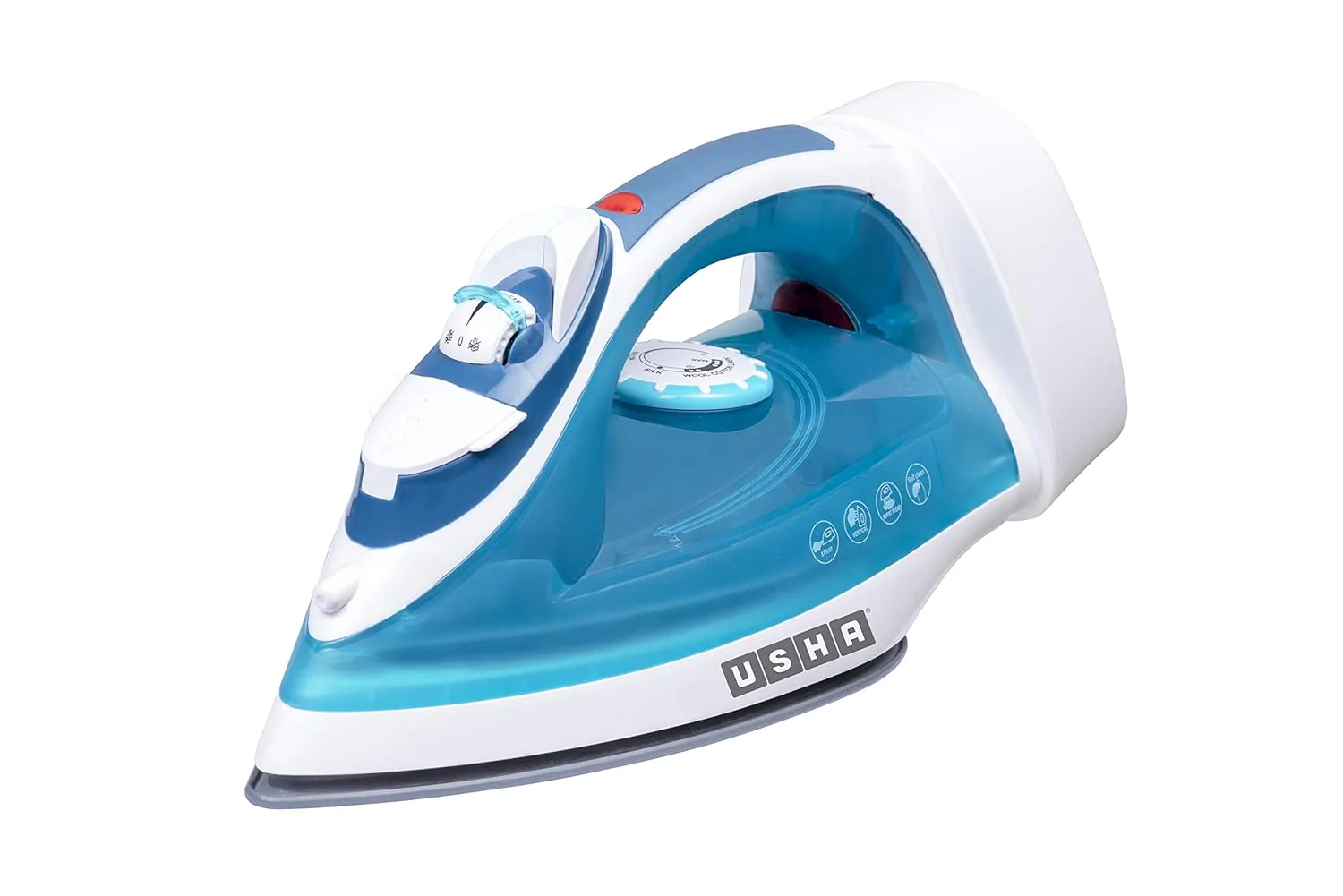 USHA Helix Pro Smart Steam Iron 2000 W with Easy-Wind Retractable Cord, Durable Ceramic Soleplate, 3-Way Auto Shut Off, Anti-Drip, Anti-Calc Function (Blue &amp; White) - Image 5