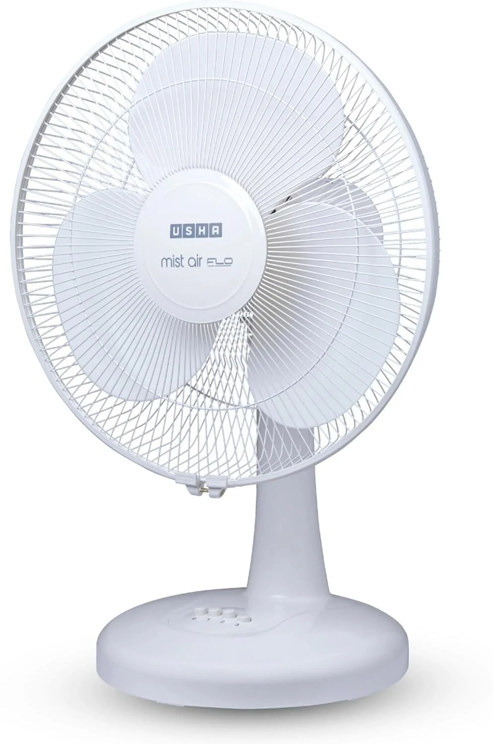 USHA Mist Air Flo 400 mm Table Fan | High Speed Air Delivery | 3 Blade | Powerful Cooling | Low Noise | 2 Year Warranty (White)