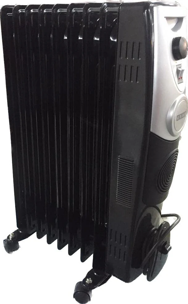 USHA OFR 4209 F PTC 2400W Oil Filled Radiator Room Heater with 09 Fins, 3 Heat Settings, Adjustable Thermostat, Built-in Fan, Overheat &amp; Tip-Over Protection (Black) - Image 3
