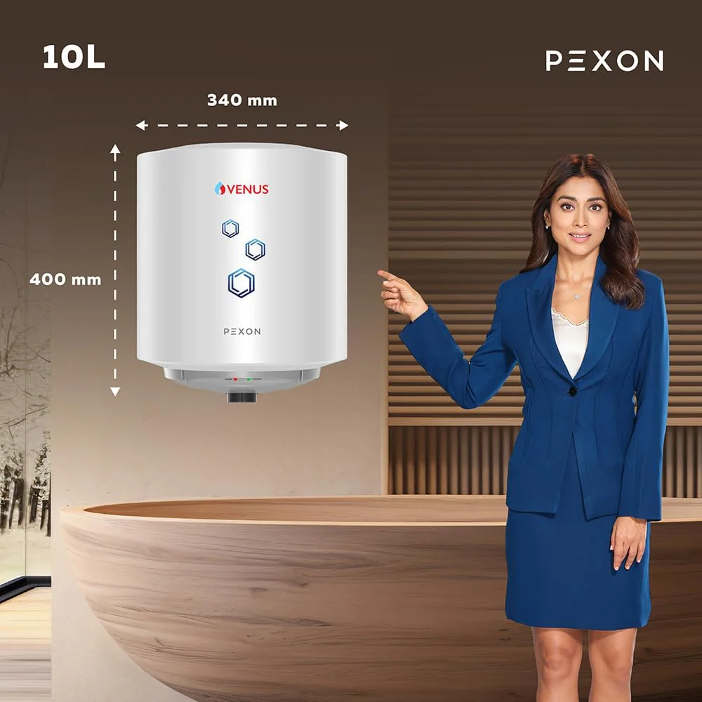 Venus Pexon 10L Storage Water Heater (10PX PEXON WHITE 704250) – 4 Star Rated, Hard Water Compatible, Permacoat Inner Tank, Multi-Safety System, White - Image 2