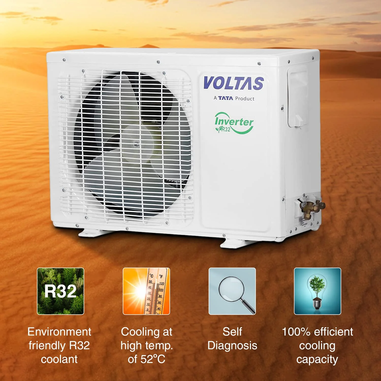 Voltas 0.8 Ton 3 Star, Inverter Split AC(Copper, 4-in-1 Adjustable Mode, Anti-dust Filter, 103V Vectra Elite, White) - Image 6