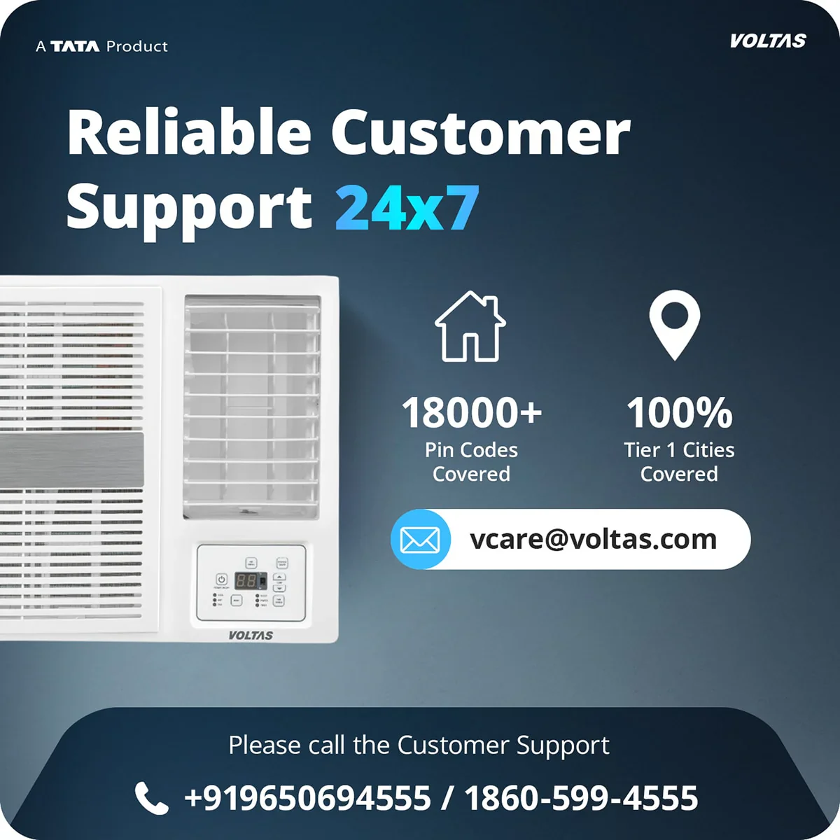 Voltas 1.5 ton 3 Star Inverter Window AC (Copper, 2-in-1 Cooling Modes, Anti-Dust Filter, 2-Way Swing, Memory Restart, Sleep, Mode 2026(183INV PEARL, White) - Image 6
