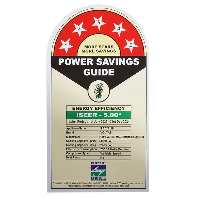 Voltas 1.5 Ton 5 Star 5-in-1 Convertible Inverter Split AC, 185V Vertis Magnum(Dual temp display, Turbo tech, Anti Fungal, 100 percent Copper, 2023) - Image 6