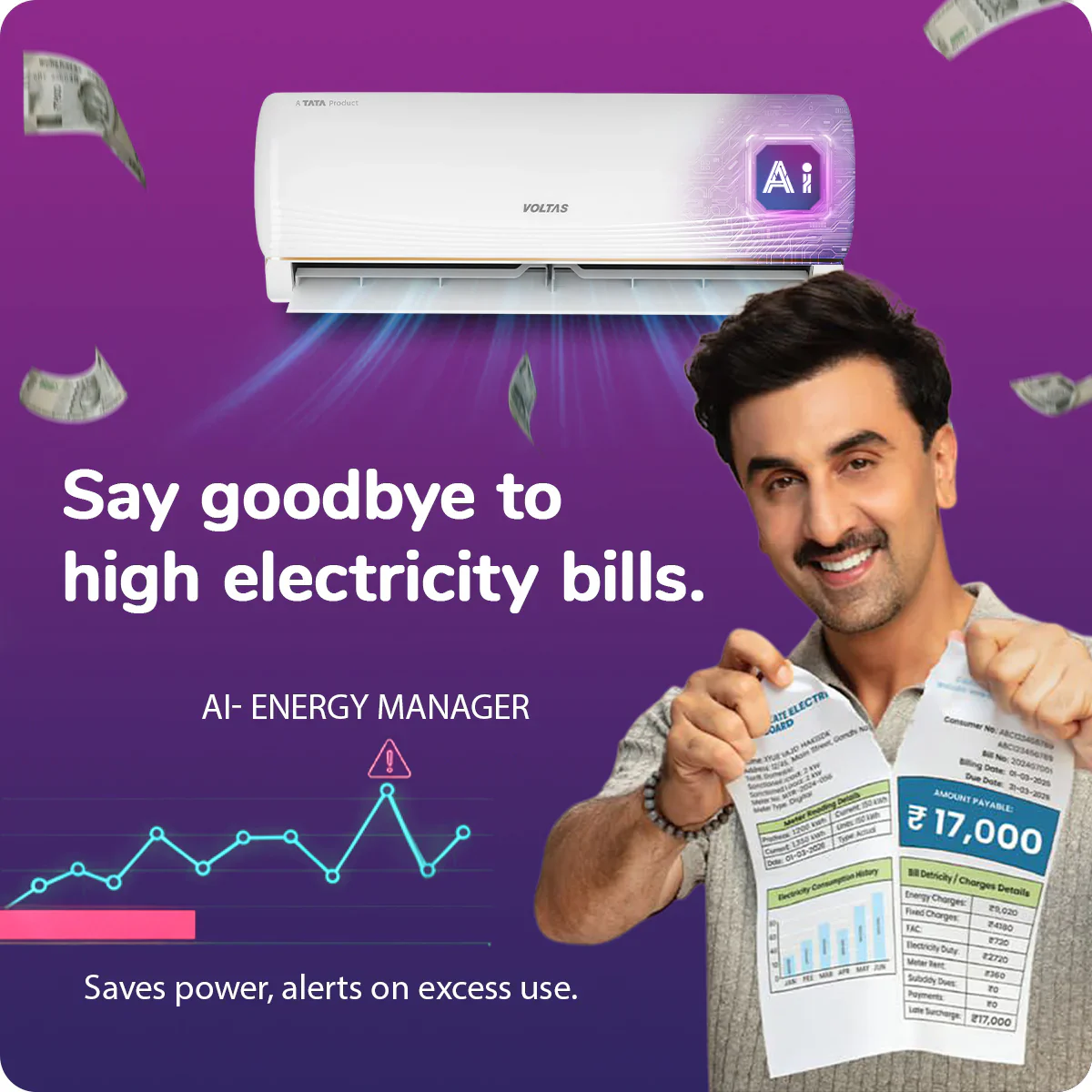 VOLTAS 183INV VERTIS AI ZEST GOLD Convertible 1.5 Ton 3 Star Inverter Split AC with Hidden Display (2026 Model, Copper Condenser, 4504075) - Image 7