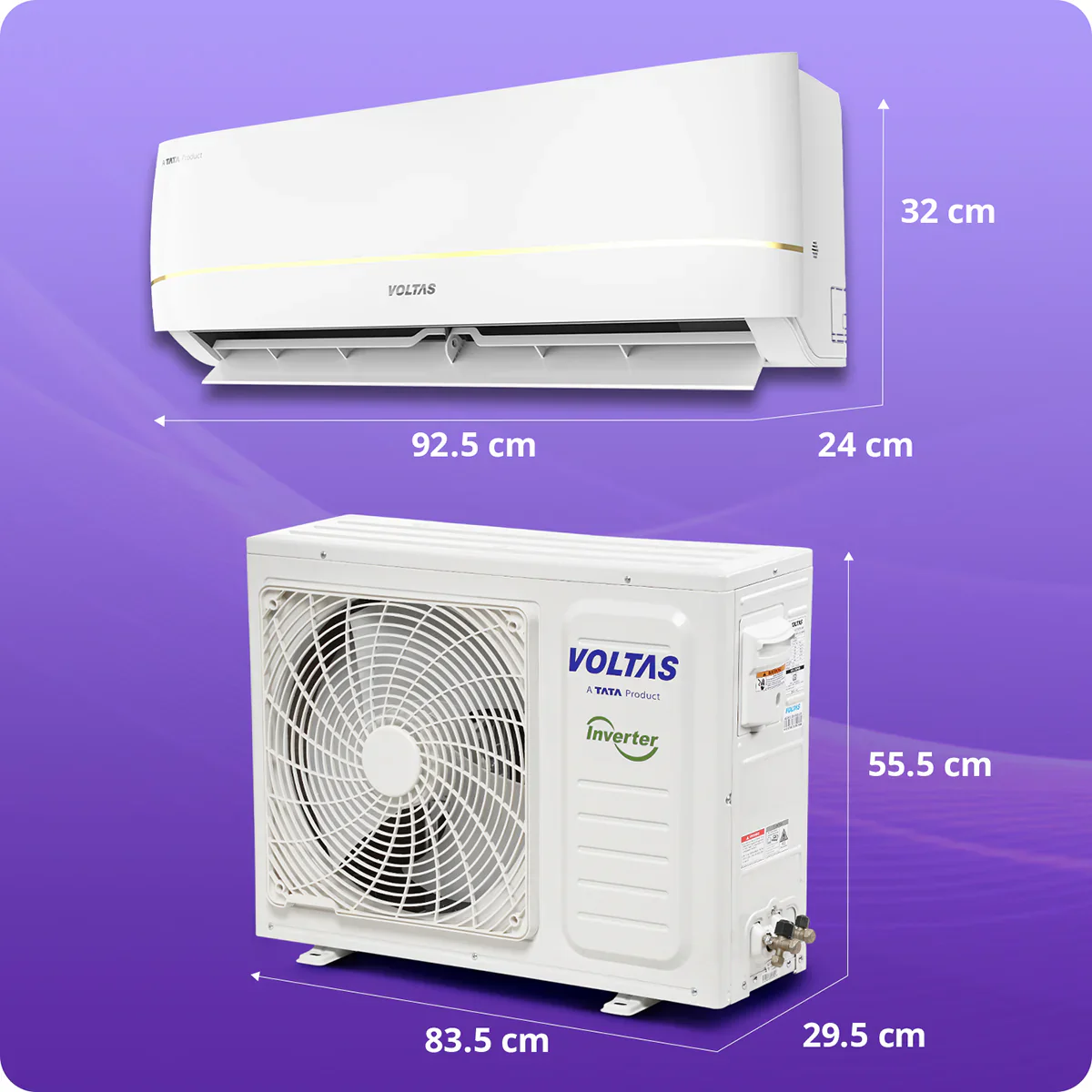 Voltas 183Inv Vertis Zenith Gold 2026 Series Inverter Split AC 1.5 Ton 3 Star, Ice-Wash Technology, Turbo Cooling, Copper Condenser, R32 Refrigerant - Image 3
