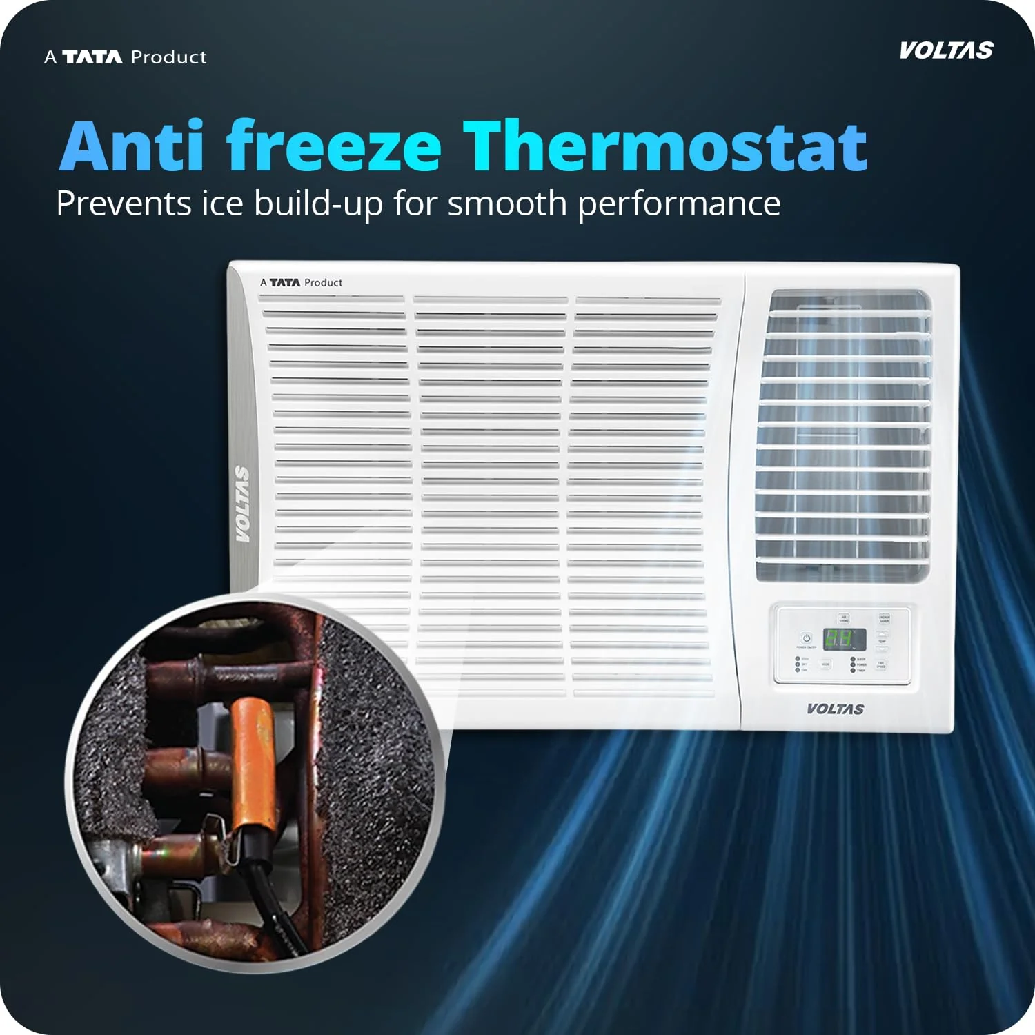 Voltas 185Inv Elite (2026 Series) 1.5 Ton 5 Star Inverter Window AC – Copper Condenser, Turbo Cooling, R32 Refrigerant, High Ambient Cooling (Made in India) - Image 6