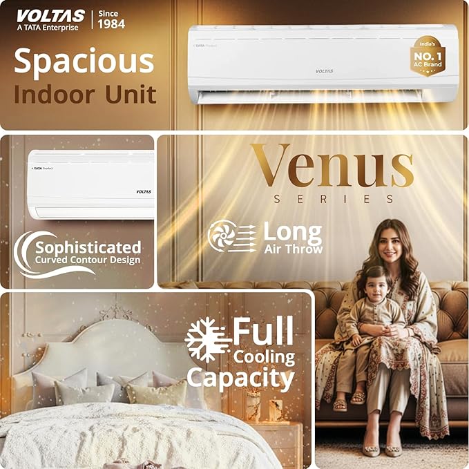Voltas 2 Ton 3 Star Inverter Heavy-Duty Split Maha Adjustable AC (Copper,7100W, Higher Air Throw, 4-in-1 Adjustable Mode, Anti-dust Filter, 243V Venus Plus, White) - Image 10
