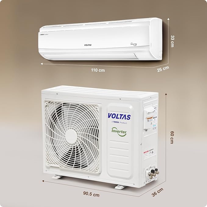 Voltas 2 Ton 3 Star Inverter Heavy-Duty Split Maha Adjustable AC (Copper,7100W, Higher Air Throw, 4-in-1 Adjustable Mode, Anti-dust Filter, 243V Venus Plus, White) - Image 12