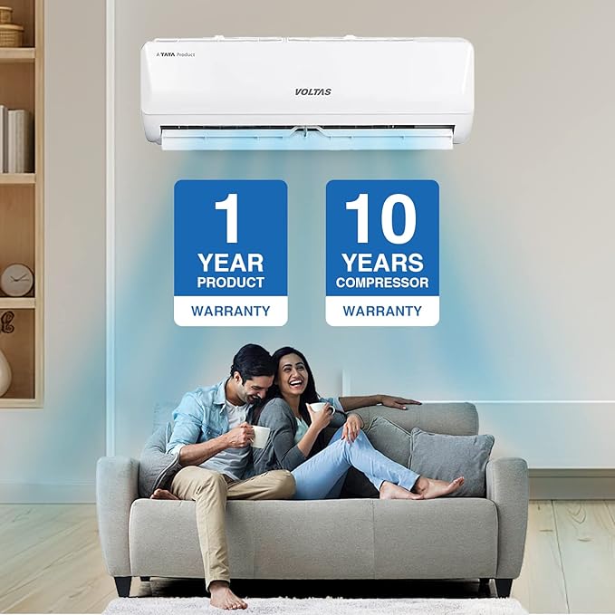 Voltas 2 Ton 3 Star, Inverter Split AC(Copper, 5-in-1 Maha Adjustable Mode, Anti-dust Filter, 2023 Model, 243V Vertis Emerald, White) - Image 2