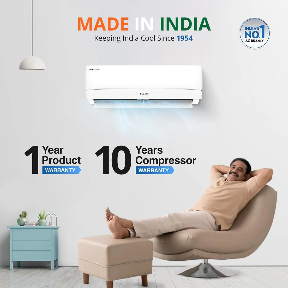 Voltas 2024 Model 1.5 Ton 3 Star Split Inverter AC - Ivory White  (183V VECTRA ZENITH SILVER (4503752), Copper Condenser) - Image 3