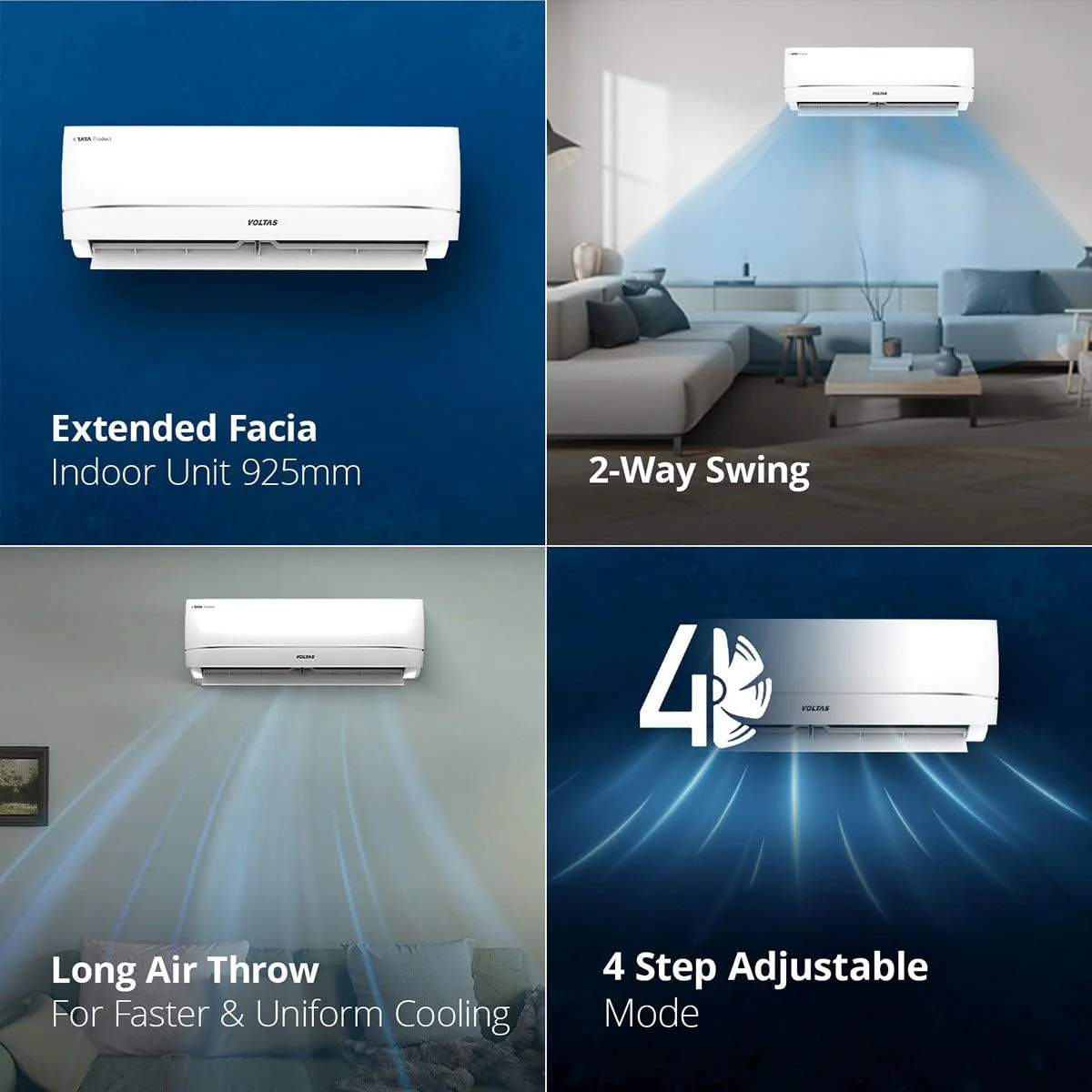 Voltas 2024 Model 1.5 Ton 3 Star Split Inverter AC - Ivory White  (183V VECTRA ZENITH SILVER (4503752), Copper Condenser) - Image 4