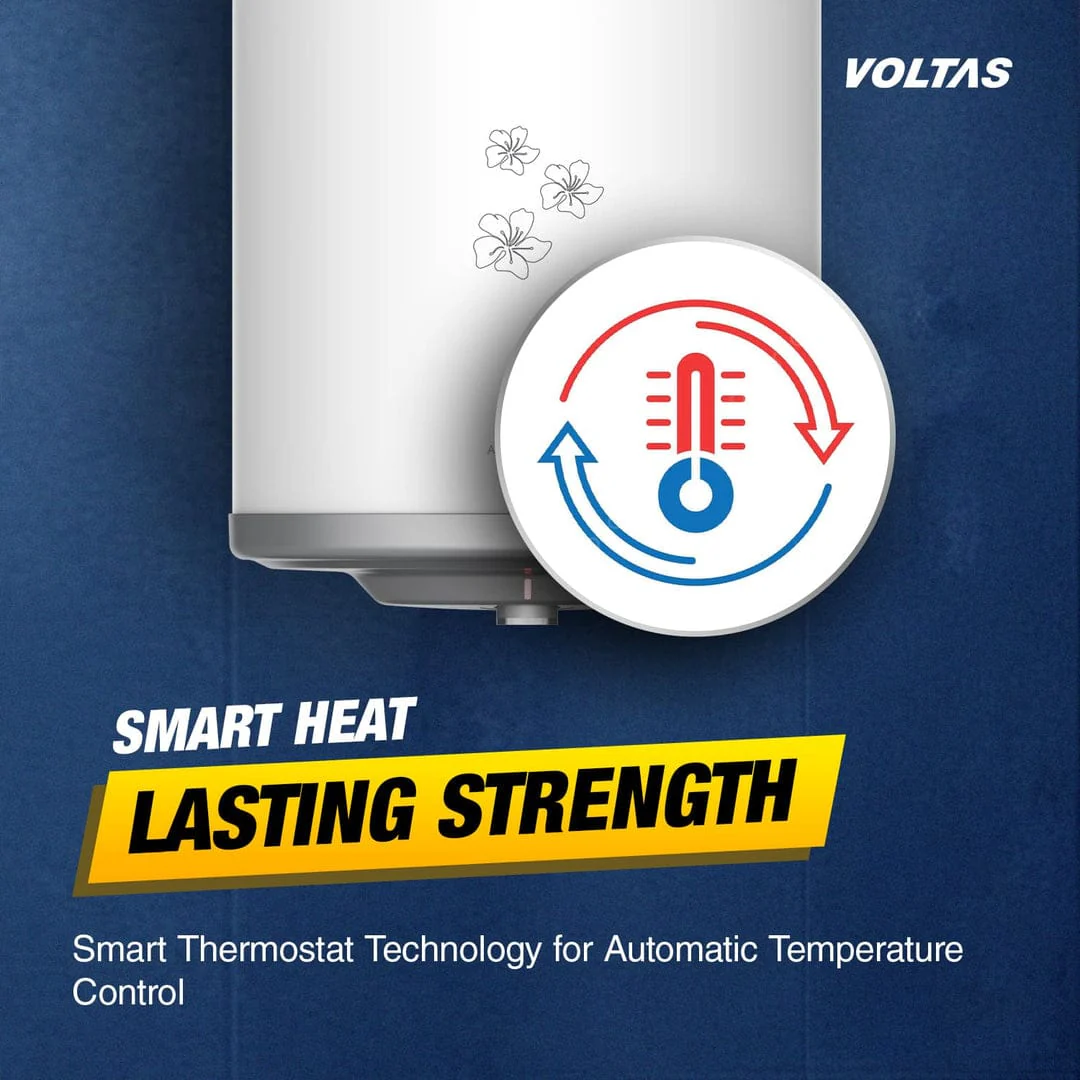 Voltas Aqua Prime 15L Water Heater 2000W, Warranty of 7 years on Tank, 3 Years on Heating Element, 2 Years on Product by Voltas|Free Installation| Free Connecting Pipe|Copper Element|8 Bar (White) - Image 7
