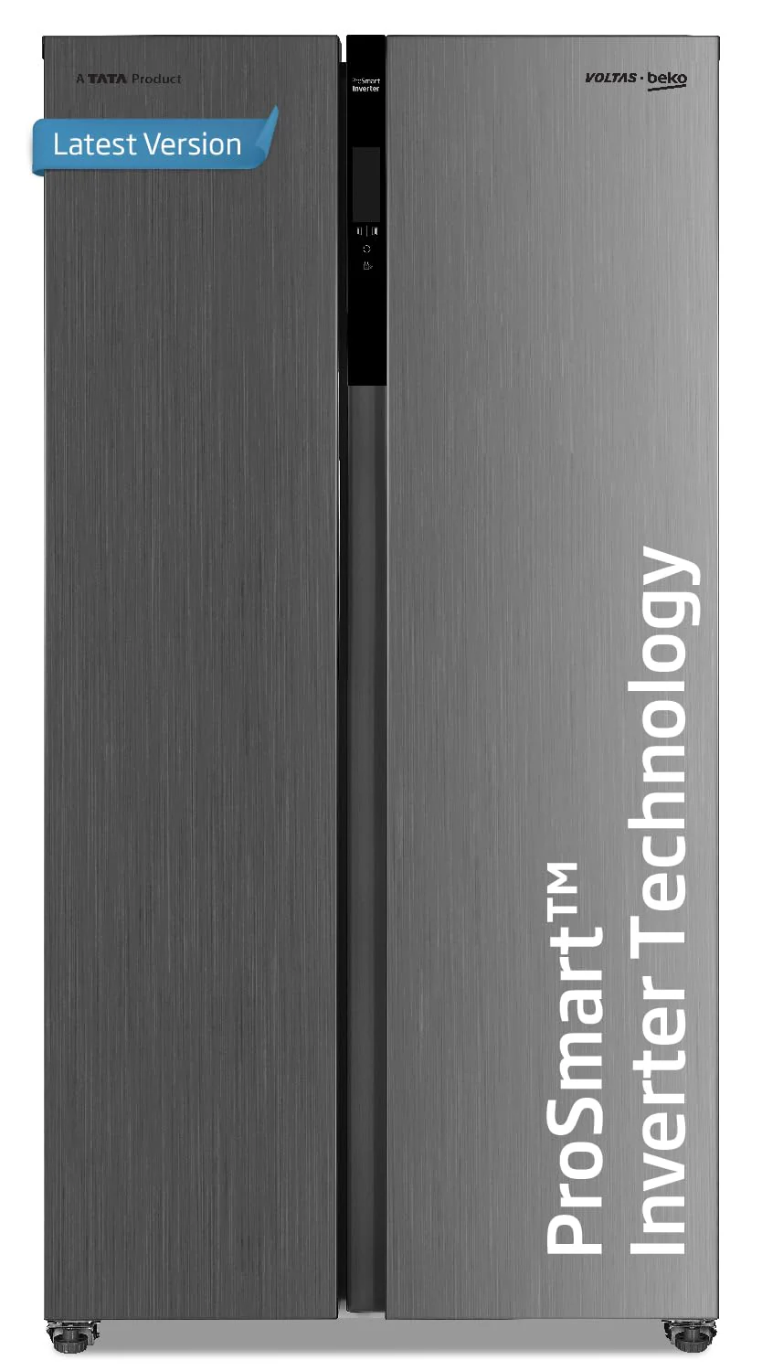 Voltas Beko 563 L Side-by-Side Refrigerator with ProSmart Inverter Compressor and Active Fresh Blue Light (RSB585/FPV300RXID, INOX Steel)