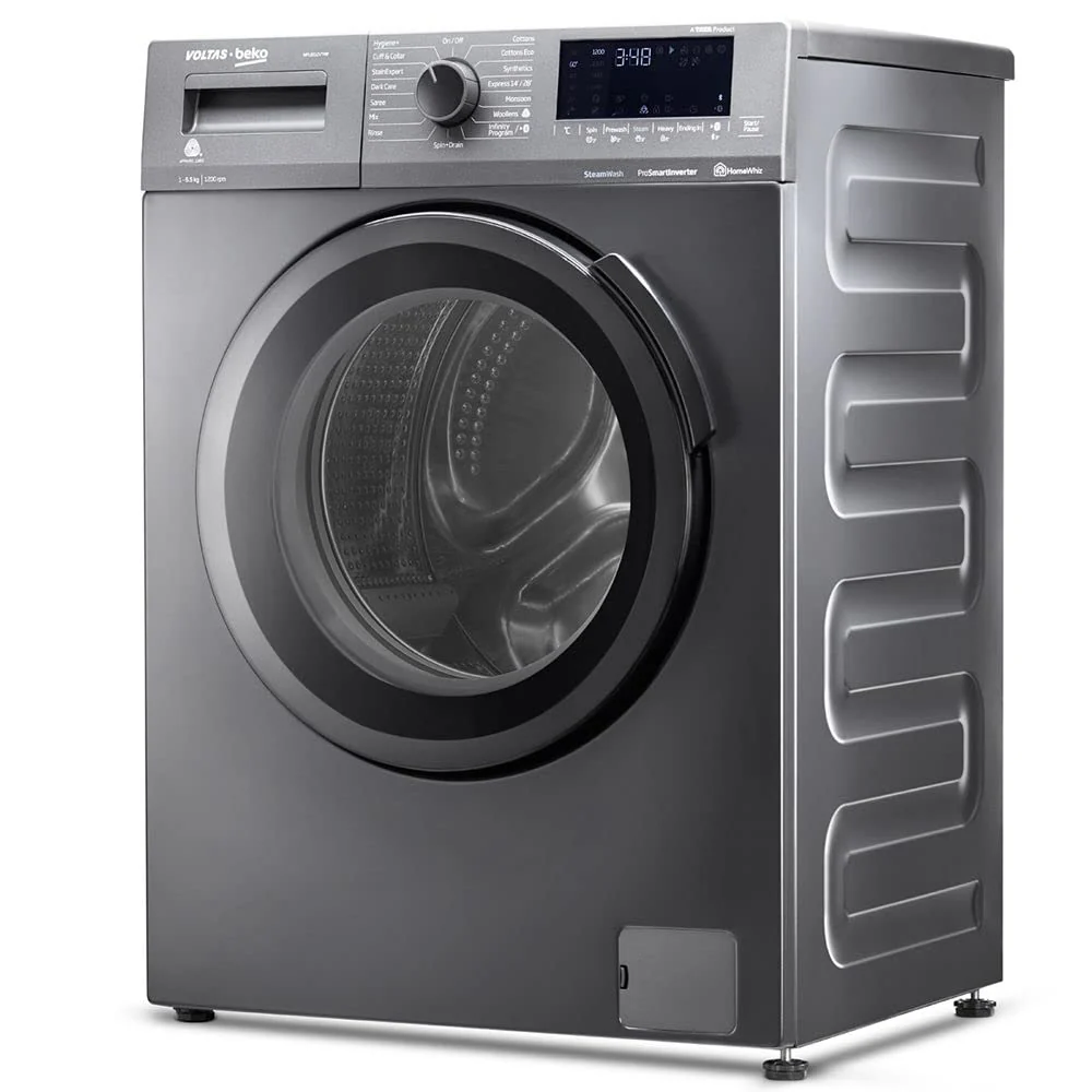 Voltas Beko 6.5kg 5 Star Front Load Washing Machine (WFL6512VTMP, Anthracite), Steam Wash,Stain Expert - Image 10