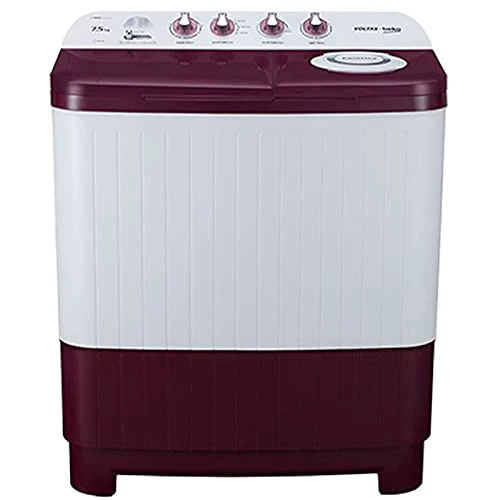 Voltas Beko 7.5 kg 5 Star Semi-Automatic Top Load Washing Machine (Special Pulsator Technology, WTT75DBRT, Burgundy)
