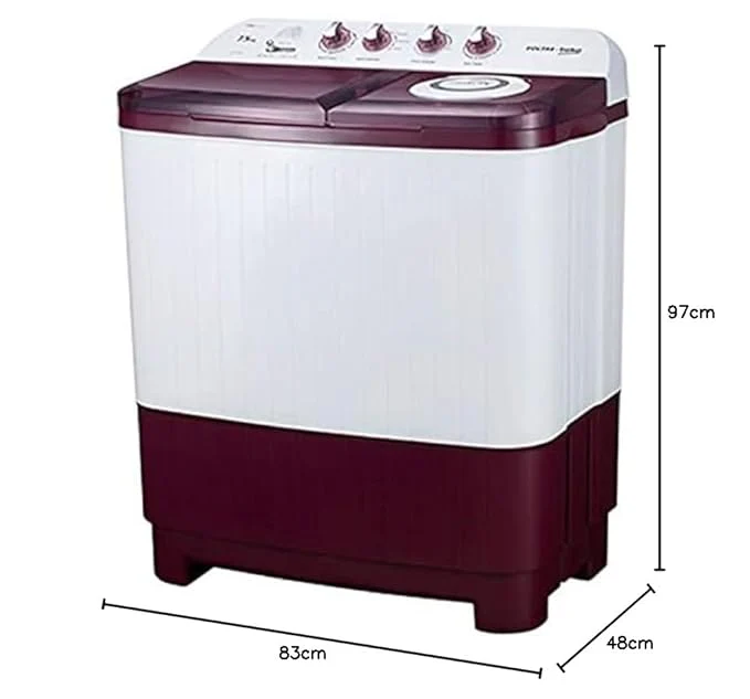 Voltas Beko 7.5 kg 5 Star Semi-Automatic Top Load Washing Machine (Special Pulsator Technology, WTT75DBRT, Burgundy) - Image 2