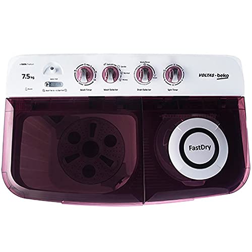 Voltas Beko 7.5 kg 5 Star Semi-Automatic Top Load Washing Machine (Special Pulsator Technology, WTT75DBRT, Burgundy) - Image 5