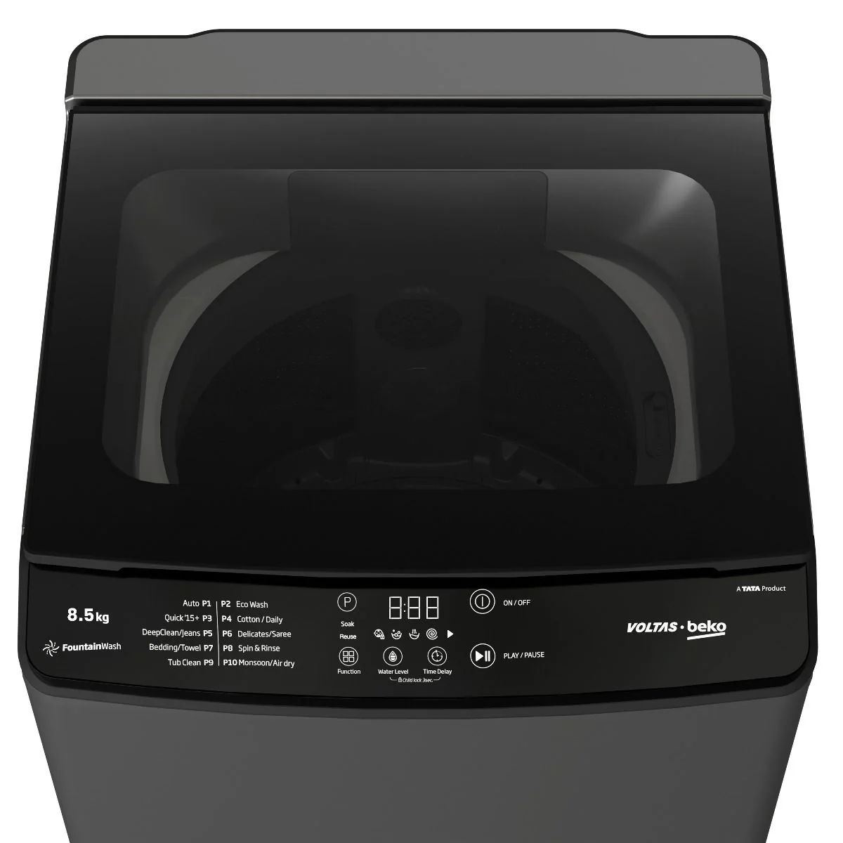 Voltas beko 8.5 Kg, 5-Star, Fully Automatic Top Load Washing Machine (WTL8507VAA/SPC0OD, Grey) - Image 7
