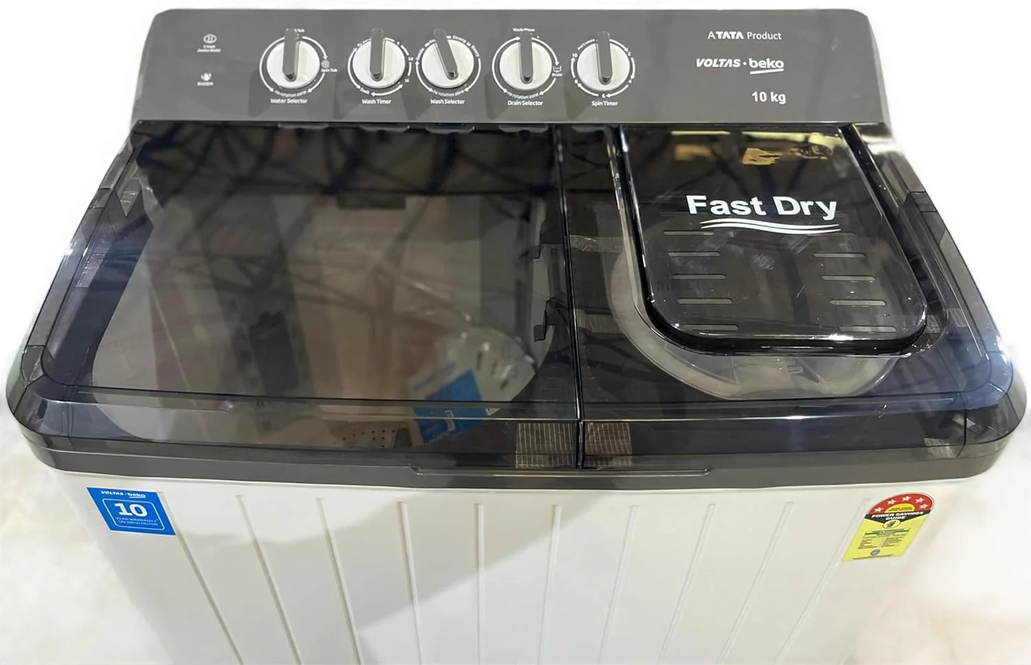 Voltas Beko, A Tata Product 10 Kg 5 Star Semi-Automatic Top Load Washing Machine (WTT100UPA/GRSSWH5PTDA, Grey, Special pulsator and Double waterfall Technology) - Image 6