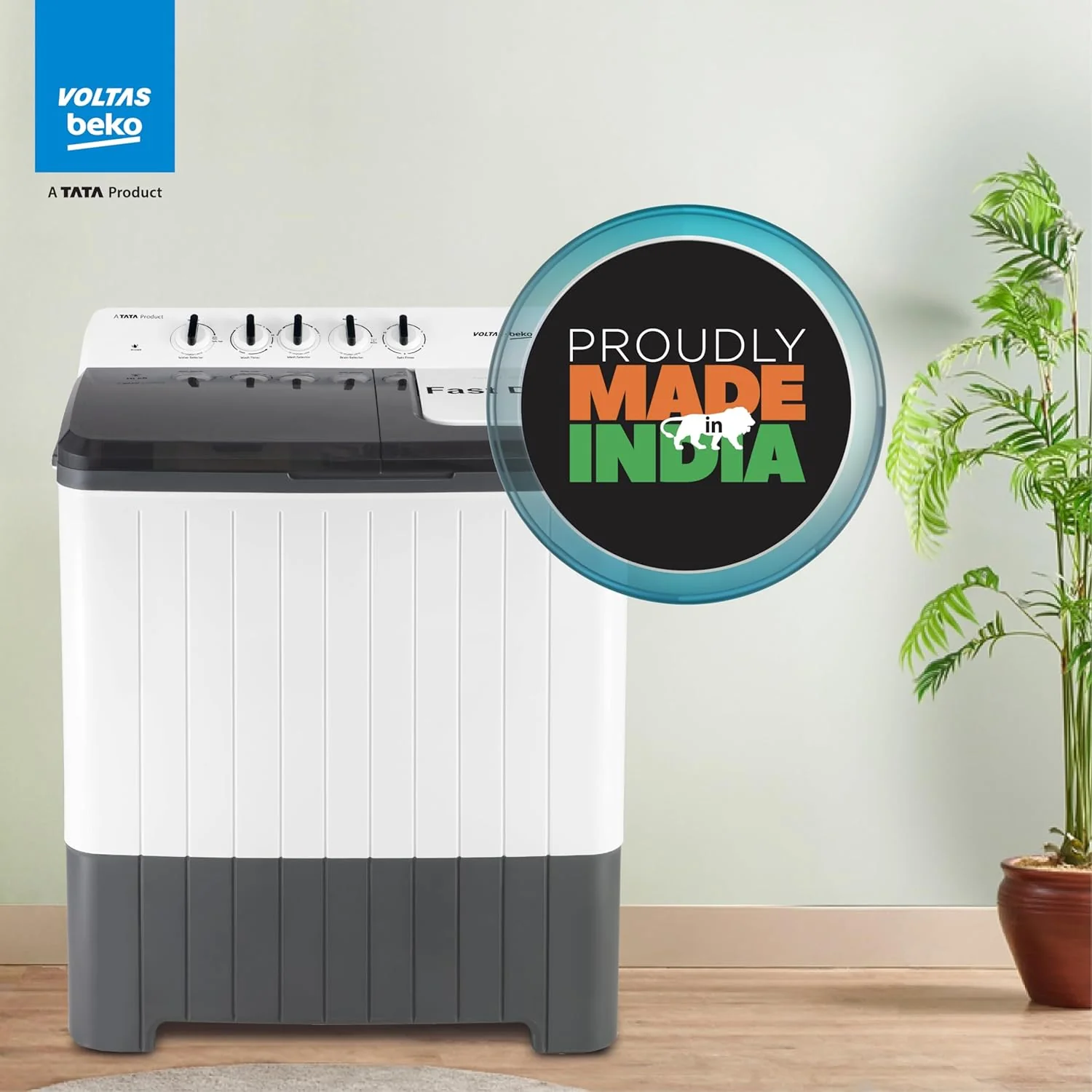 Voltas Beko, A Tata Product 14 Kg 5 Star Semi-Automatic Top Load Washing Machine (WTT140UPA/GR5KPTD, Grey, Special pulsator and Double waterfall Technology) - Image 2