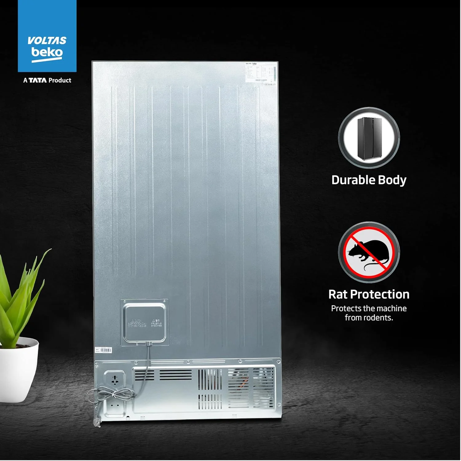 Voltas Beko, A Tata Product 472 L Side by Side Frost Free Refrigerator with ProSmart Inverter Compressor (RSB495/FPV300RXID, INOX steel, Electronic Temperature Control and Display) - Image 10