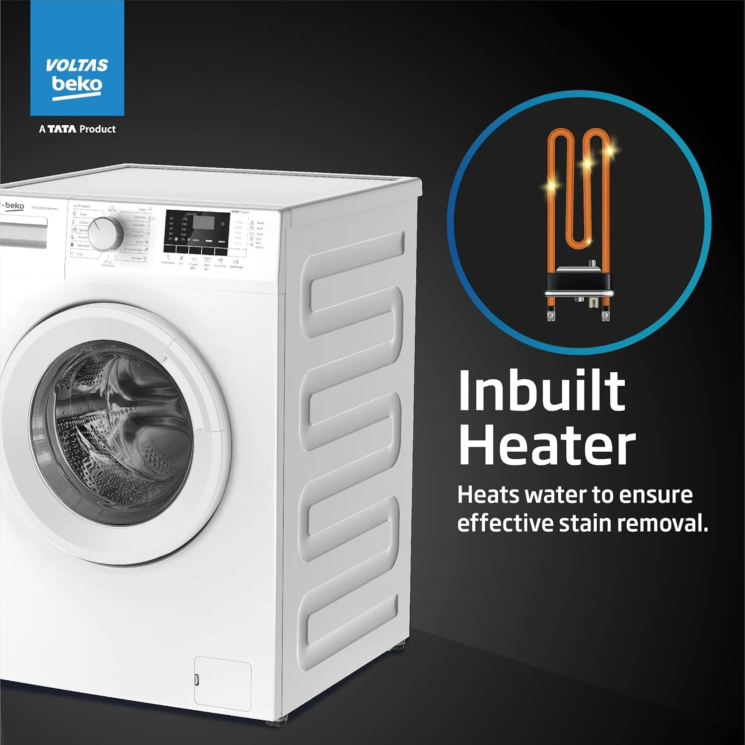 Voltas Beko, A Tata Product 6.5 Kg 5 Star Fully Automatic Front Loading Washing Machine, WFL6512B7CUSKA/WXV, White, In-Built Heater) - Image 6