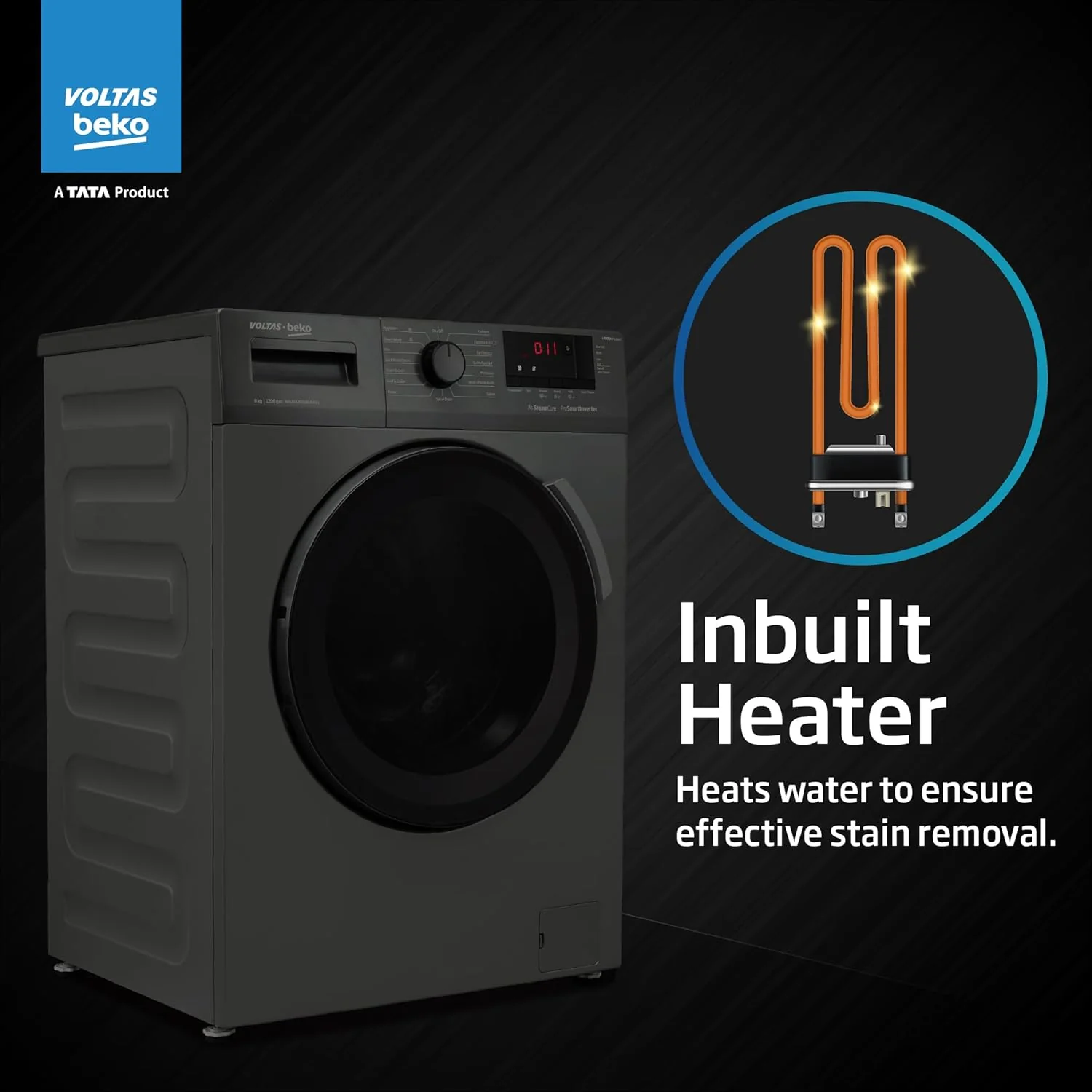 Voltas Beko, A Tata Product 7 Kg 5 Star Inverter Quick wash Fully-Automatic Front Loading Washing Machine (WFL7012B7JVBKA/AXV, Anthracite, In buit Heater/Hygiene steam) - Image 10