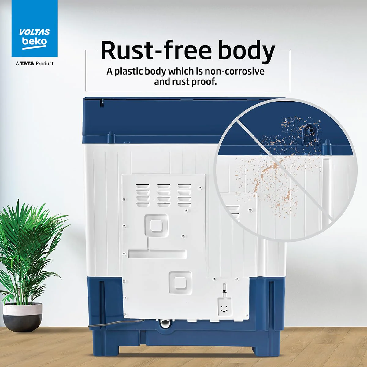 Voltas beko, A Tata Product 8.5 kg 5 Star Semi-Automatic Top Load Washing Machine With Double Water Fall technology (WTT85DBLG/FLRB5, Blue, Special Pulsator &amp; 5 Knob Control Method) - Image 10