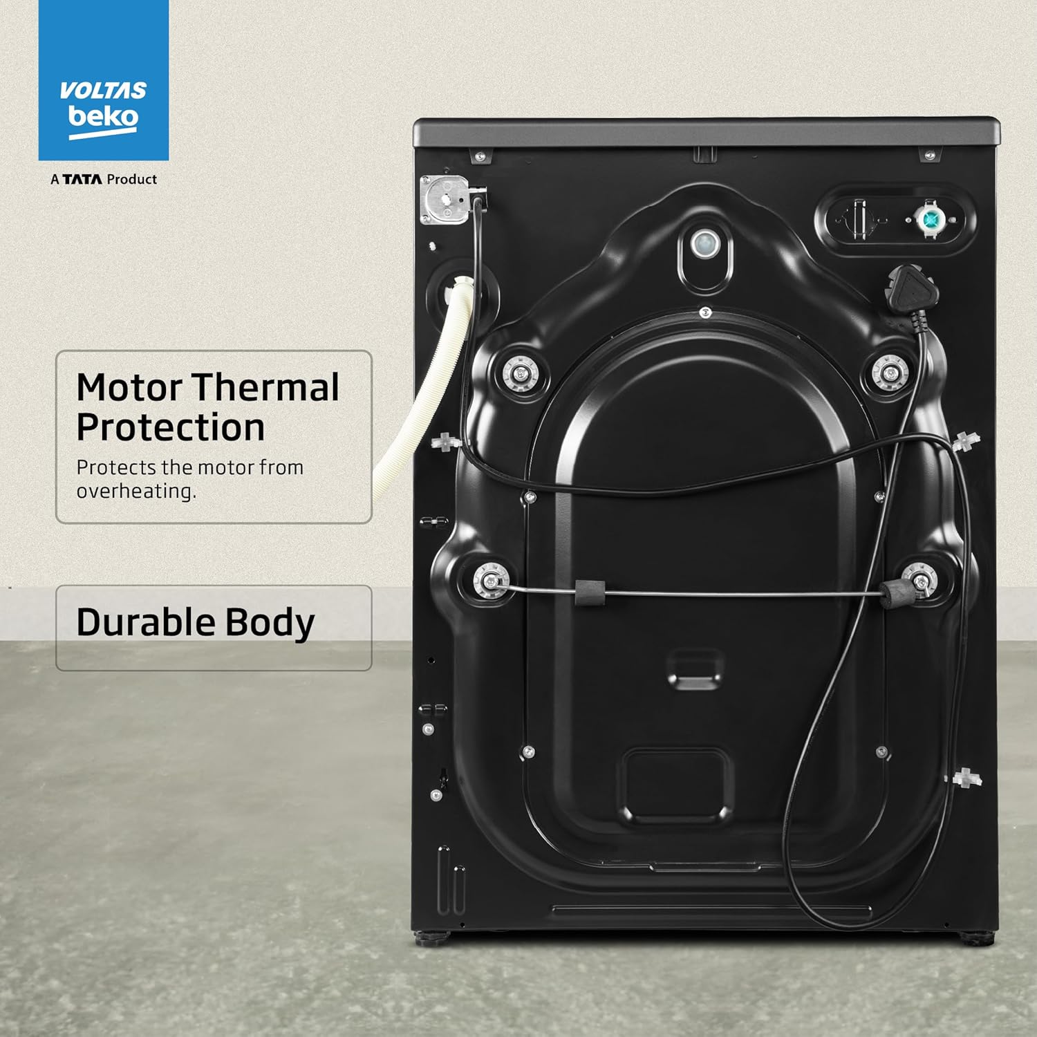 Voltas Beko, A Tata Product 8 Kg 5 Star Inverter Quick wash Fully-Automatic Front Loading Washing Machine (WFL8012B7JVBKA/AXV, Anthracite, In buit Heater/Hygiene steam) - Image 3