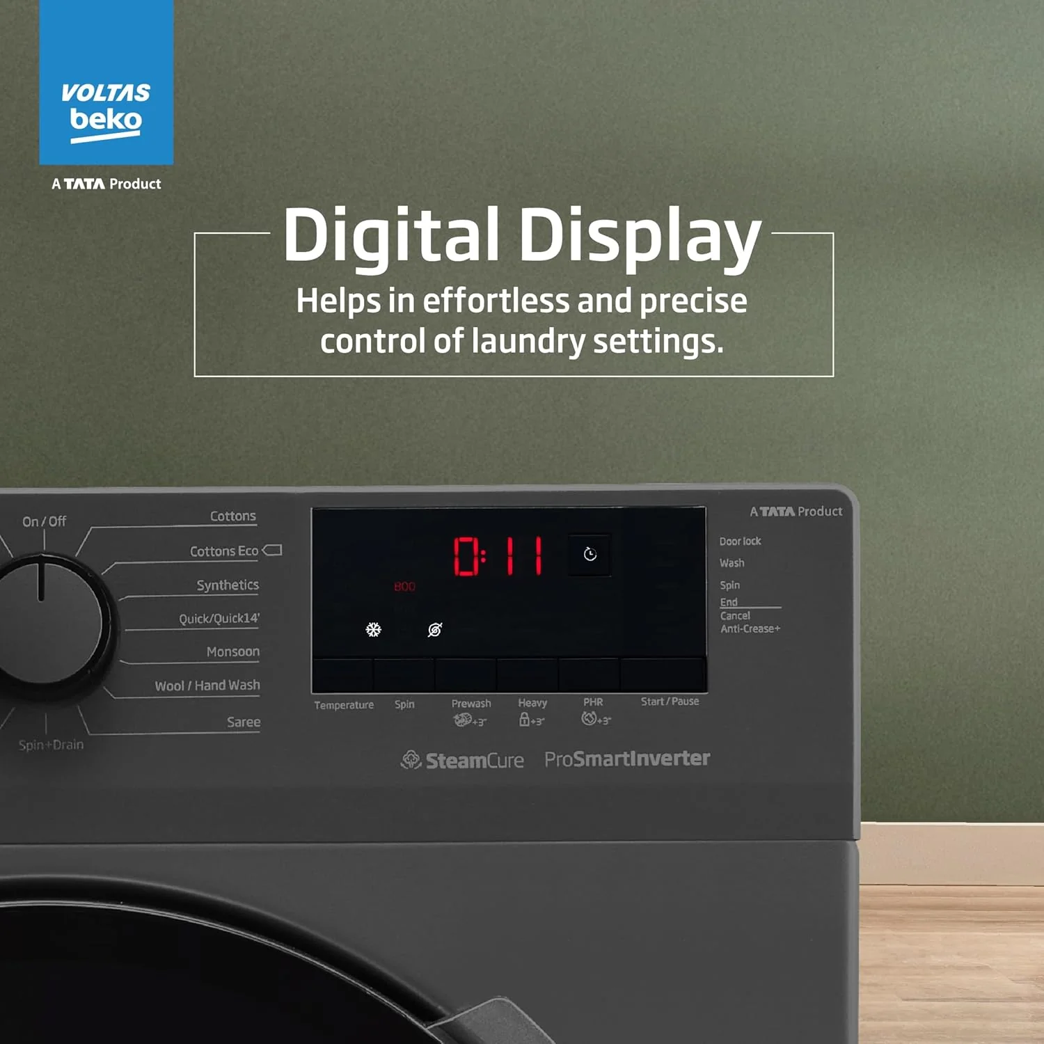 Voltas Beko, A Tata Product 8 Kg 5 Star Inverter Quick wash Fully-Automatic Front Loading Washing Machine (WFL8012B7JVBKA/AXV, Anthracite, In buit Heater/Hygiene steam) - Image 5