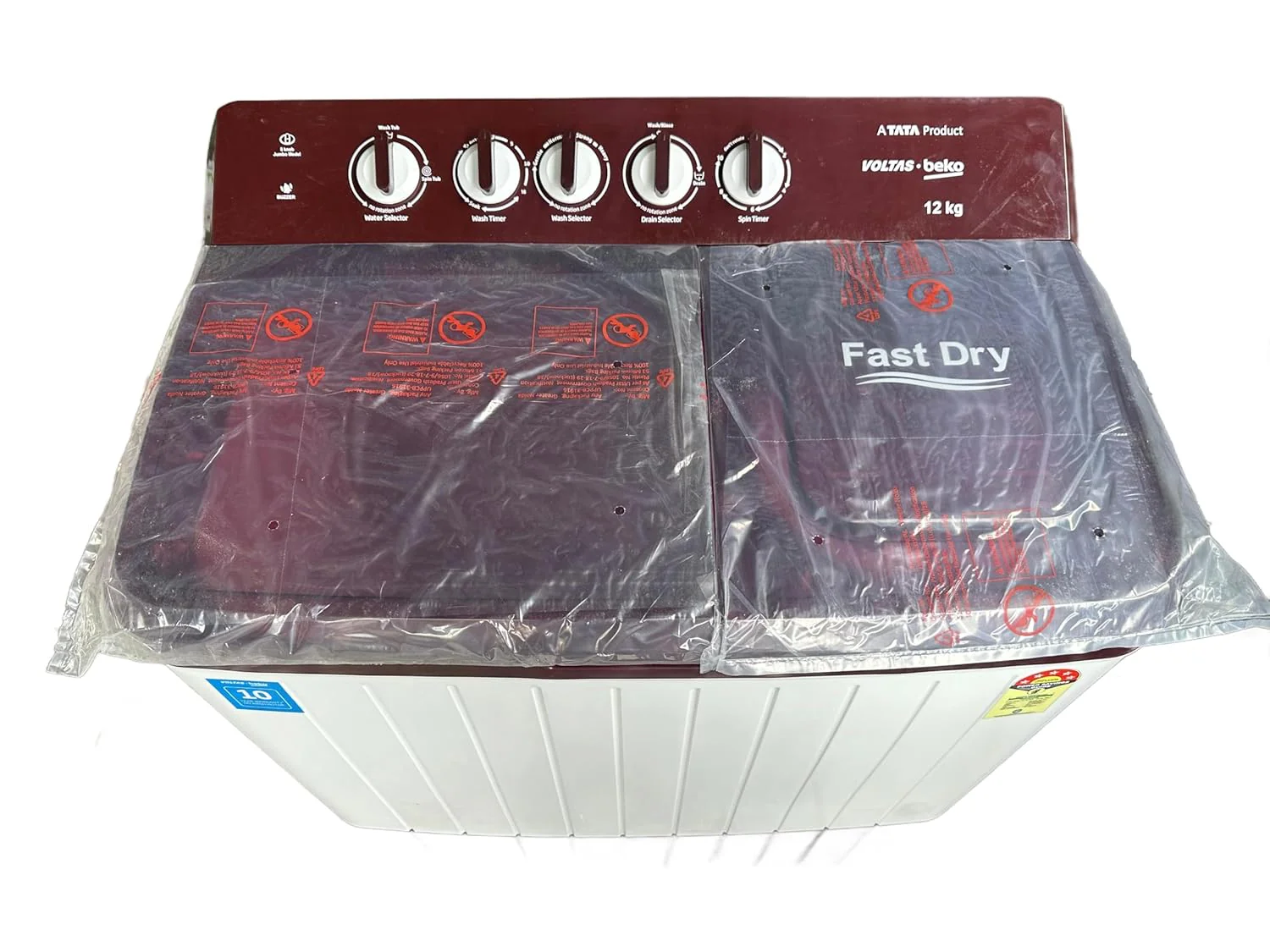 Voltas Beko Semi-Automatic Top Load Washing Machine, 12 Kg Capacity, 5 Star Burgundy(WTT120UPA/BRSSWH5PTDA) - Image 6