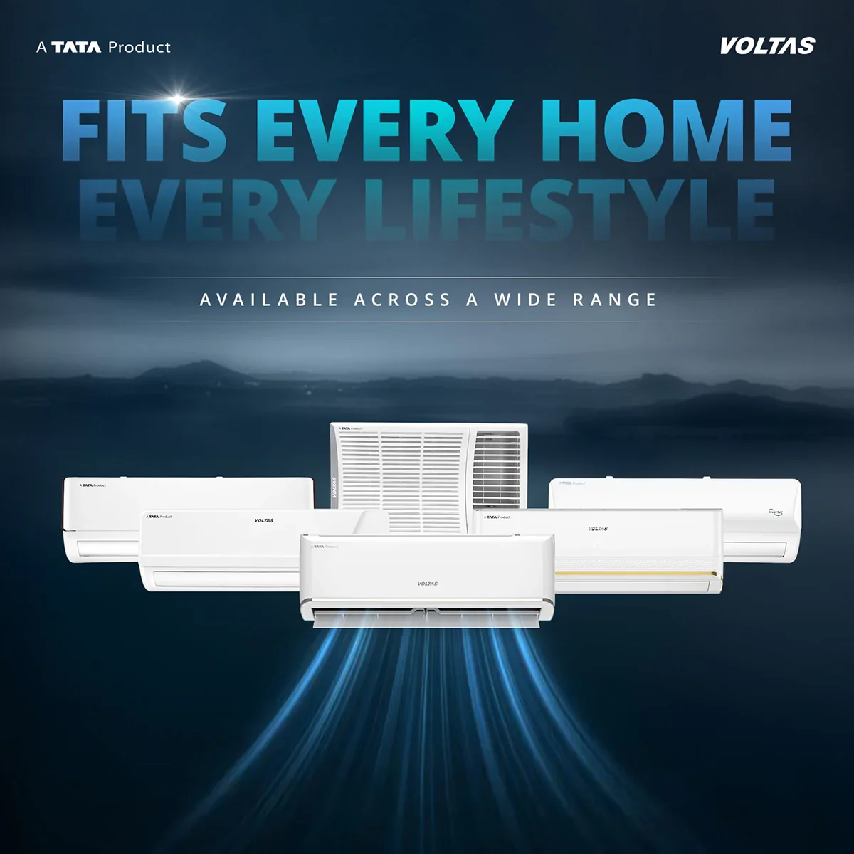 Voltas Fixed Speed Split Split Air Conditioner, 1 Ton, 2 Star - 122FS Emerald - Image 3