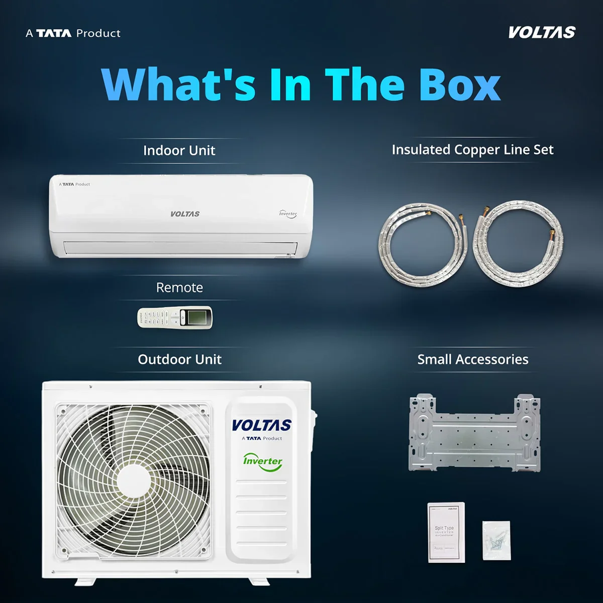 Voltas Fixed Speed Split Split Air Conditioner, 1 Ton, 2 Star - 122FS Emerald - Image 4