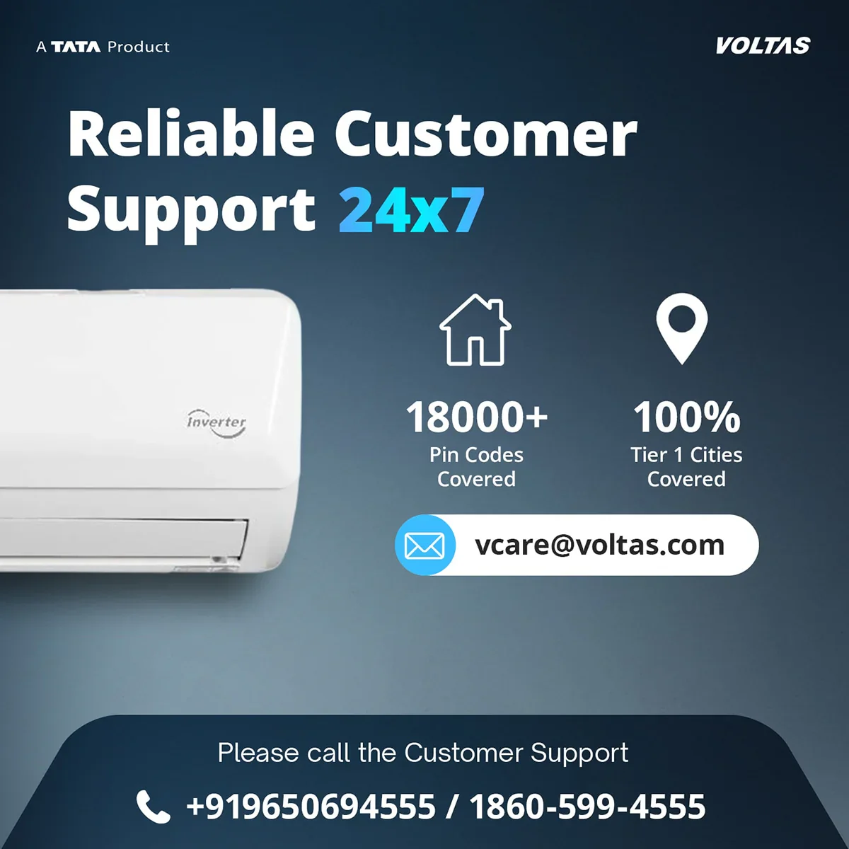 Voltas Fixed Speed Split Split Air Conditioner, 1 Ton, 2 Star - 122FS Emerald - Image 8