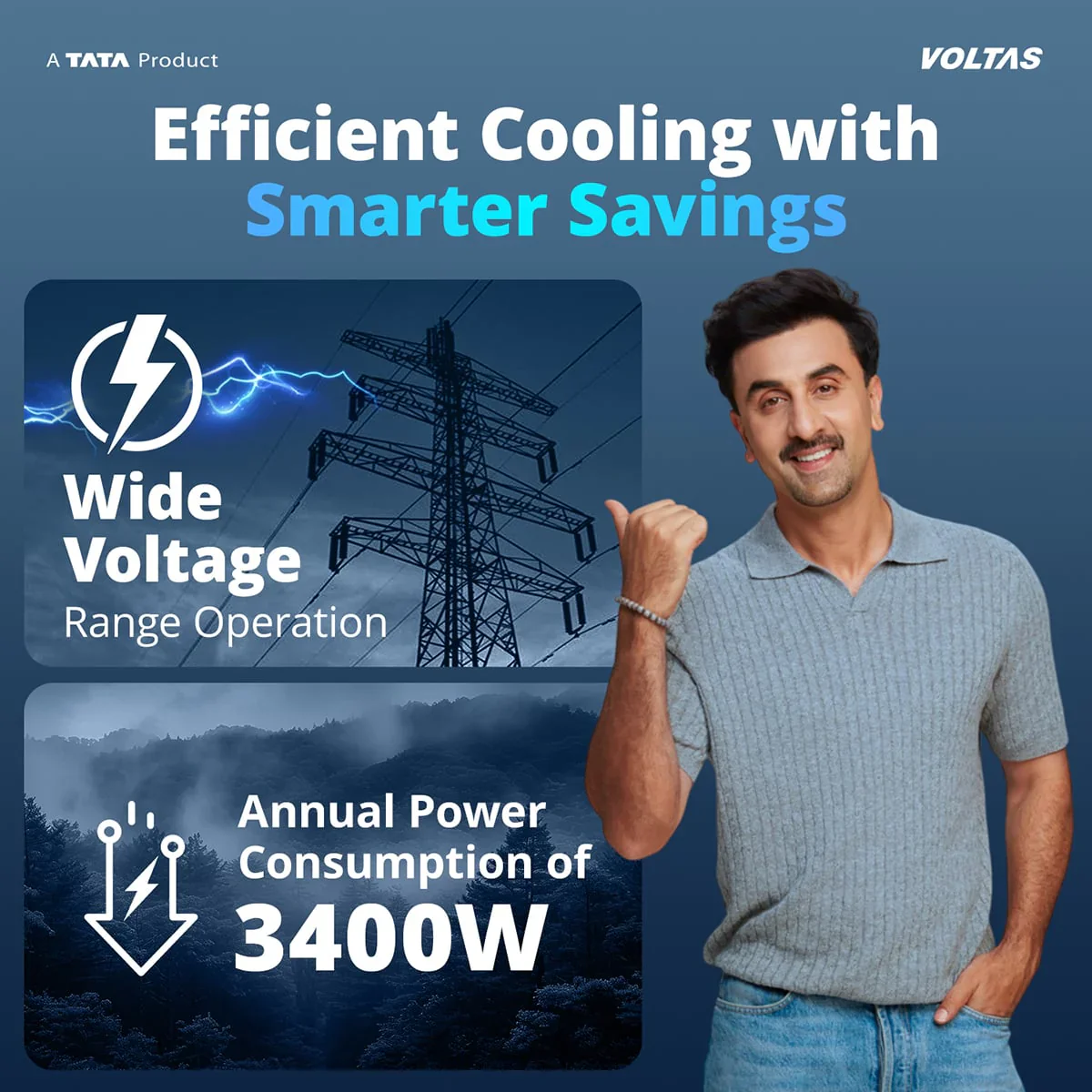 Voltas Fixed Speed Split Split Air Conditioner, 1 Ton, 2 Star - 122FS Emerald - Image 9
