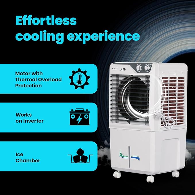 Voltas Joy 26, Room Air Cooler for Home, Honey Comb Cooling Pads with 3 Speed Control Functions, 26 Litres, White - Image 4