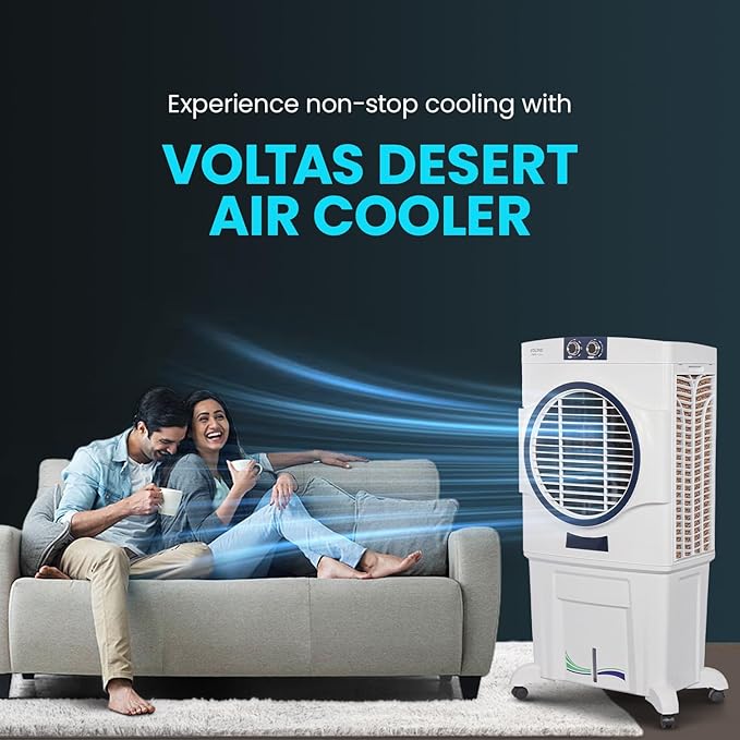 Voltas Magic Air 85 Round Room Air Cooler for Home, Honey Comb Cooling Pads with 3 Speed Control Functions, 85 Litres, White - Image 2