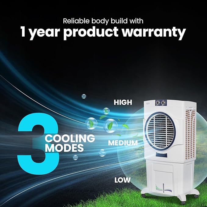 Voltas Magic Air 85 Round Room Air Cooler for Home, Honey Comb Cooling Pads with 3 Speed Control Functions, 85 Litres, White - Image 3