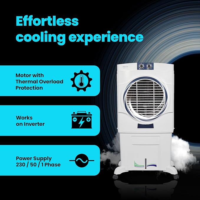 Voltas Magic Air 85 Round Room Air Cooler for Home, Honey Comb Cooling Pads with 3 Speed Control Functions, 85 Litres, White - Image 4